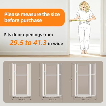 56" Extra Tall Clear Cat Gate, 37.4‑41.3" Wide Pet Gate - Image 3
