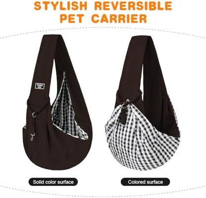Dog Sling Carrier with Padded Strap, Reversible Pet Carrier - Image 4
