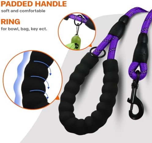 Taglory Rope Dog Leash for Medium Large Dogs, 4 FT Padded Handle - Image 4
