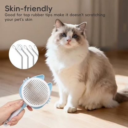 Self-Cleaning Cat Brush for Shedding, Cat Hair Brush - Image 3
