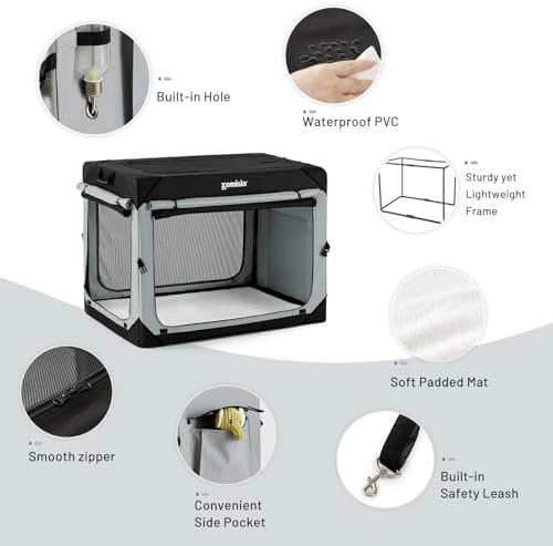 ZOMISIA Collapsible Dog Travel Crate - Image 6