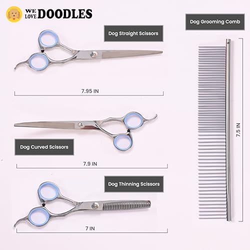 Dog Grooming Scissors Kit, Straight & Thinning Shears Set - Image 2