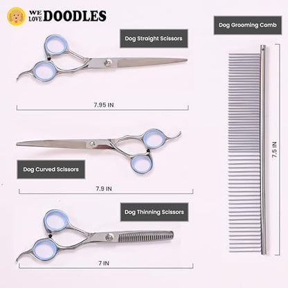 Dog Grooming Scissors Kit, Straight & Thinning Shears Set - Image 2