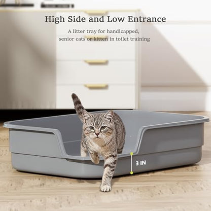 Vealind Extra Large Cat Litter Box High Sided and Low Entry Litter Tray - Image 2