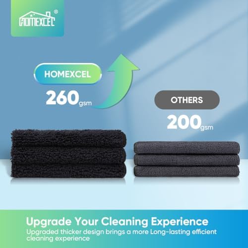 HOMEXCEL Black Microfiber Cleaning Cloth, Microfiber Towels - Image 2