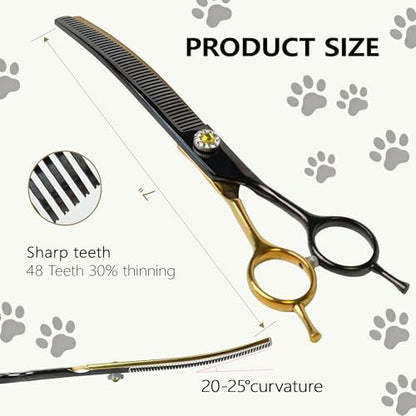 7" Curved Thinner Dog Scissor, Curved Blender Scissors, 48 Teeth - Image 2