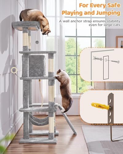 Yaheetech 63in Sturdy Large Cat Tree - Image 5