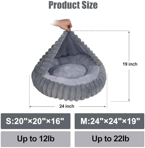 Cat Beds for Indoor Cats, 2 in 1 Cat Cave Bed Kitten Bed for Small Pets - Image 7