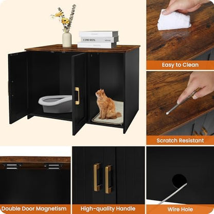 Dwanton Cat Litter Box Enclosure, - Image 5