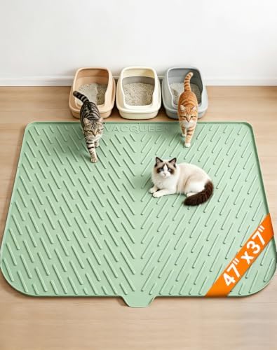Cat Litter Mat, Silicone Waterproof Litter Trapping Mat by Vacqueen