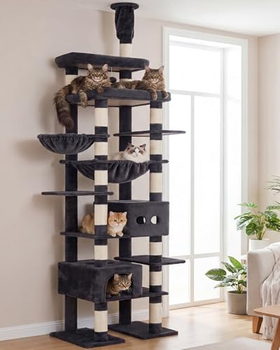 Heybly Floor to Ceiling Cat Tree, 104.7"-116.5" Height-Adjustable HCT92G by HEYBLY