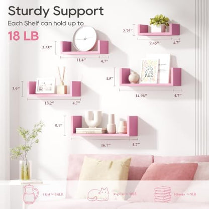 SRIWATANA Pink Floating Shelves - Image 5
