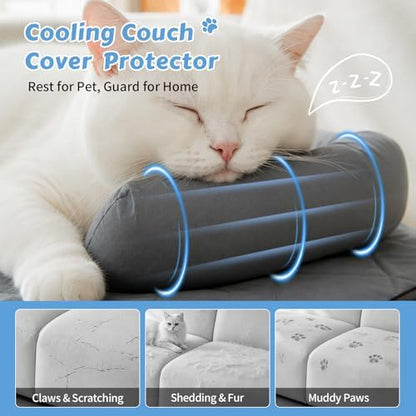 Cooling Dog Bed Mats with Neck & Head Support, 31.5 x 23.62 inch Grey - Image 4
