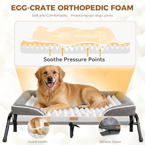 Lekereise Outdoor Elevated Dog Bed, Raised Dog Beds - Image 3