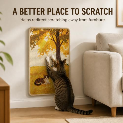 Sisal Cat Scratching Mat, Wall Mounted or Floor Scratch Pad, Non-Slip Backing - Image 7