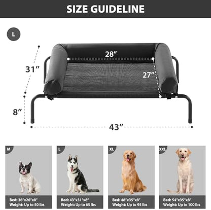 RRPETHOME Elevated Cooling Dog Cot Bed, Large Raised Outdoor Dog Bed - Image 2