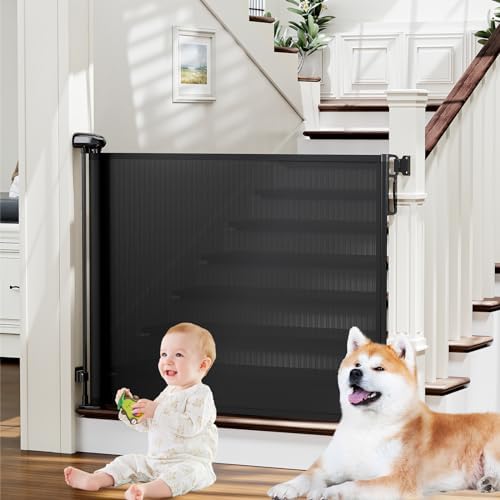 PRObebi Retractable Baby Gates for Stairs & Doorways, Dog Gate 0-54" W × 34" H by PRObebi