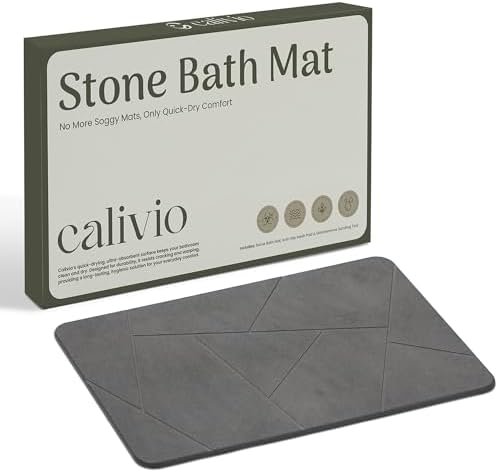 Quick Dry Shower Stone Bath Mat, Super Absorbent & Non-Slip 24 x 16 Inch by Unknown
