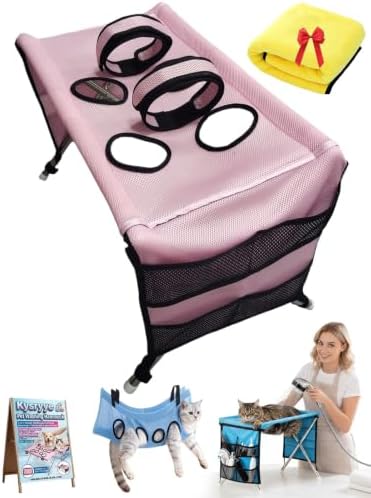 Dog Grooming Table 2-in-1 Foldable Pet Grooming Bed Pet Bathing Station by Unknown