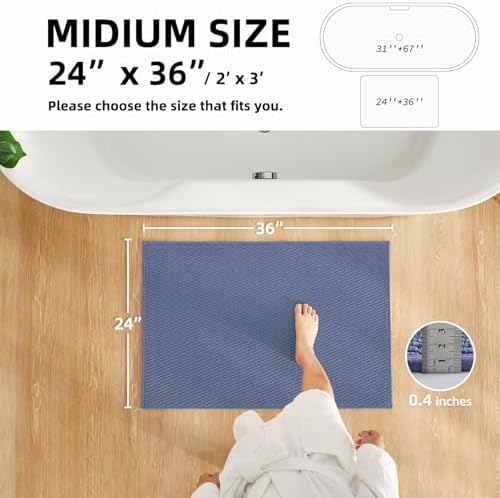 TYUU Bathroom Rugs Non Slip Washable, Super Absorbent Thin Bath Mat Quick Dry - Image 2