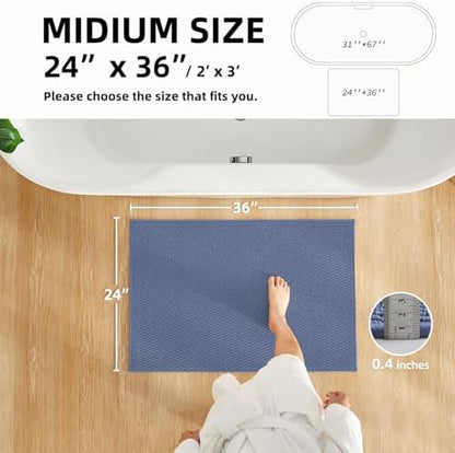TYUU Bathroom Rugs Non Slip Washable, Super Absorbent Thin Bath Mat Quick Dry - Image 2