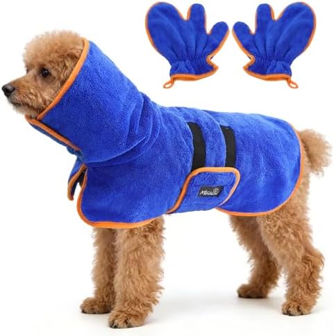 Mihachi Dog Bathrobe Towel Wrap Fast Drying by Mihachi