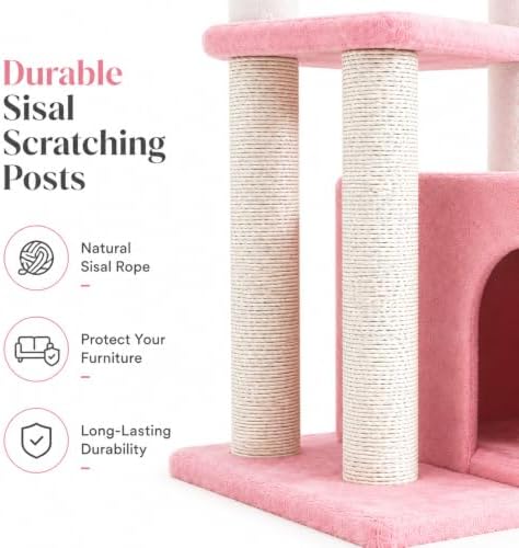 Small Cat Tree Tower for Indoor Cats, 33 Inches Multi-Level Cat Condo - Image 5