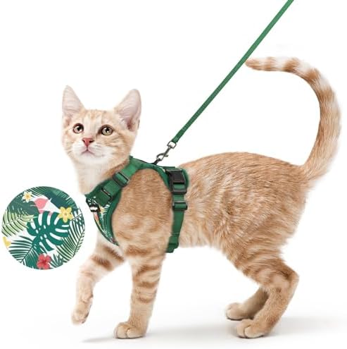 rabbitgoo Cat Harness and Leash Set, Escape Proof Vest, Rainforest Green by rabbitgoo
