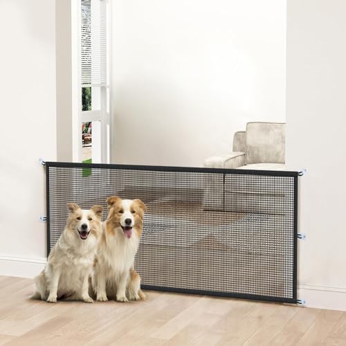 Magic Mesh Dog Gate for Doorways – Indoor Pet Gate 30"x70" for Kitchen by Cupount
