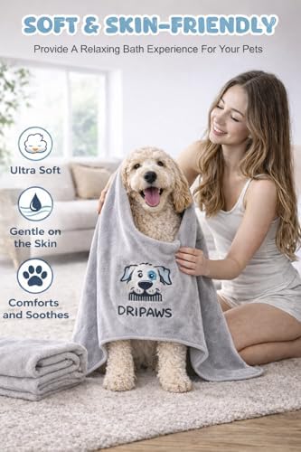 Microfiber Dog Towel for Drying Dogs, Super Absorbent Soft Pet Grooming Towel - Image 4
