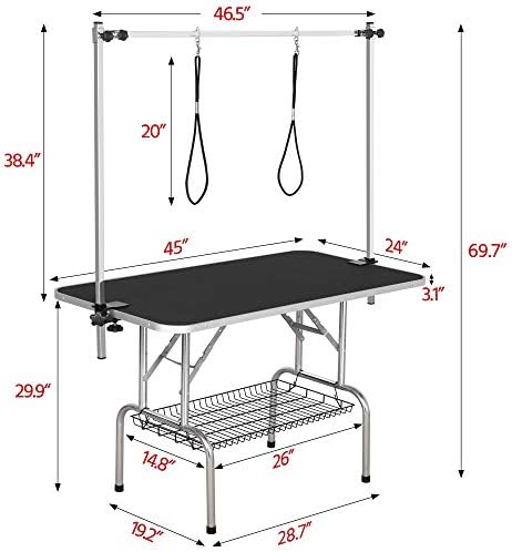 Yaheetech 45-inch Large Heavy Duty Pet Dog Grooming Table W/Adjustable Overhead - Image 2