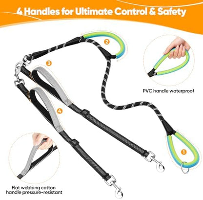XiaZ Double Leash for Two Dogs No Tangle for Large Medium Dogs - Image 2