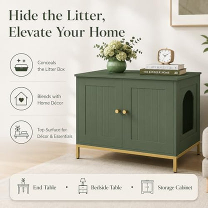 Homhedy 28.3" L Cat Litter Box Enclosure - Image 2
