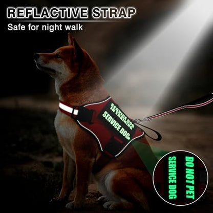 Service Dog Vest Harness and Leash Set+10 Patches, No Pull&Adjustable - Image 3