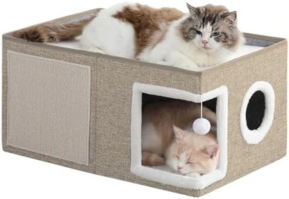 Extra-Wide Cat Houses for Indoor Cats, Large Cat Cave Bed by Unknown