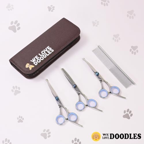Dog Grooming Scissors Kit with Rounded Blunt Tips, Curved & Thinning Shears - Image 3
