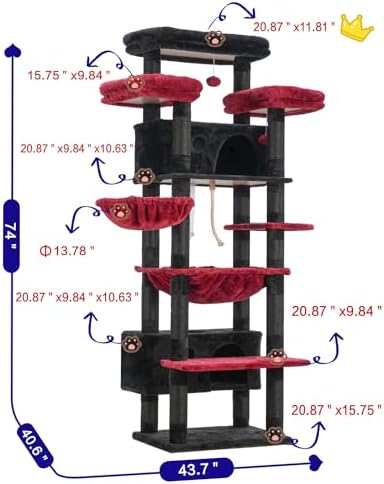 Gitelsnour Cat Tree, Big Condo Hammock GCT030BR - Image 6
