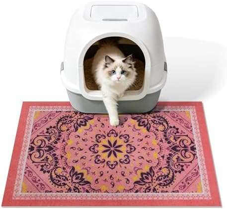 Cat Litter Mat, Waterproof & Non-Slip Backing, Litter Box Catcher, Soft on by Yigerlee
