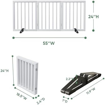 Dog Gate, Bamboo Freestanding Dog Gates - Image 2