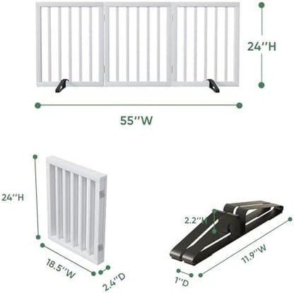 Dog Gate, Bamboo Freestanding Dog Gates - Image 2