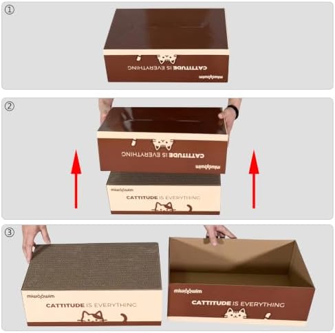 miwoowim 26" Large Cardboard Cat Scratcher Couch & Box Set - Image 5