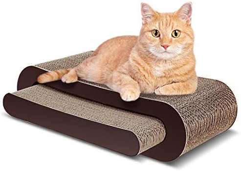 FluffyDream 2in1 Cat Scratcher Cardboard Lounge Bed, Cat Scratching Board by FluffyDream
