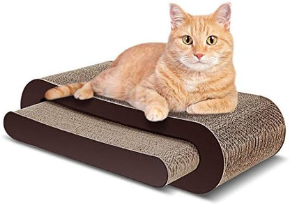 FluffyDream 2in1 Cat Scratcher Cardboard Lounge Bed, Cat Scratching Board by FluffyDream