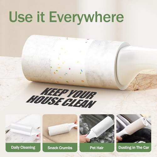 Extra Sticky Lint Roller for Pet Hair, 100 Sheets, 1 Handle - Image 5