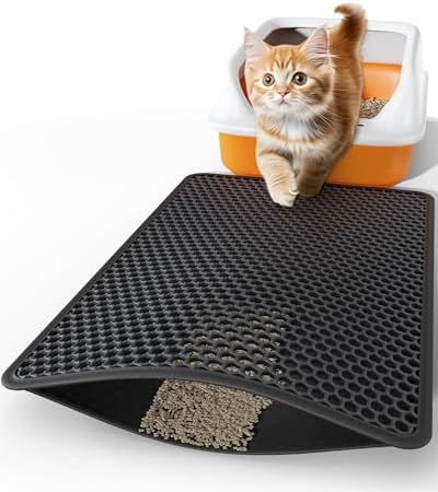 Powools Cat Litter Mat, Double-Layer, 23.2 x 14.6 in, Urine-Proof by Powools