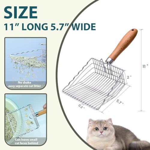 Cat Litter Scoop, Stainless Steel Kitty Metal Scooper - Image 4