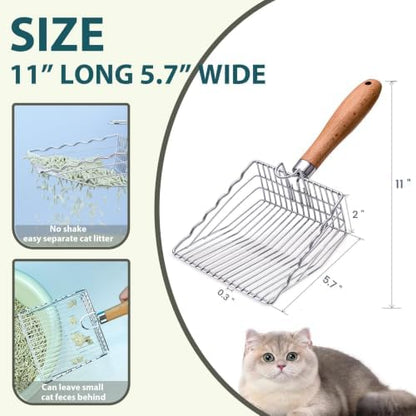 Cat Litter Scoop, Stainless Steel Kitty Metal Scooper - Image 4