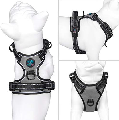 PHOEPET No Pull Dog Harness Medium Reflective Front Clip Vest - Image 2