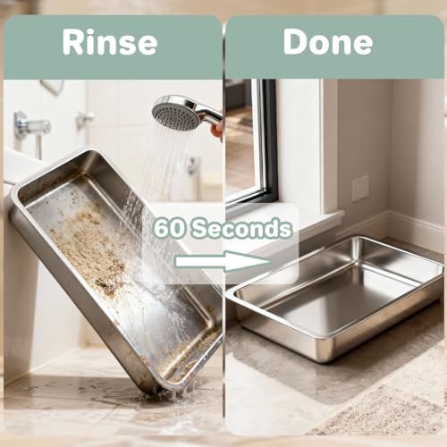 Low Entry Stainless Steel Cat Litter Box - Image 3