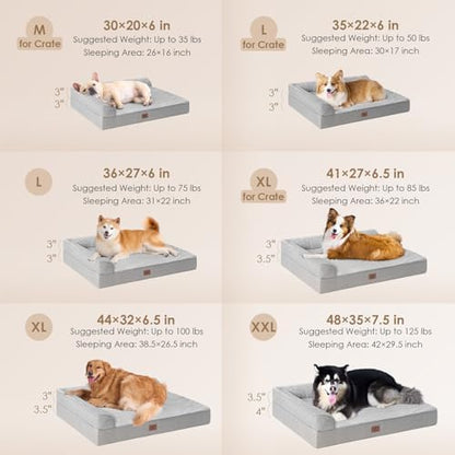 EHEYCIGA Orthopedic Dog Bed Medium Size, Memory Foam Dog Bed - Image 2
